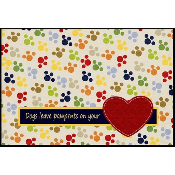 Carolines Treasures Carolines Treasures SB3054MAT Dogs leave pawprints on your heart Indoor or Outdoor Mat SB3054MAT - main